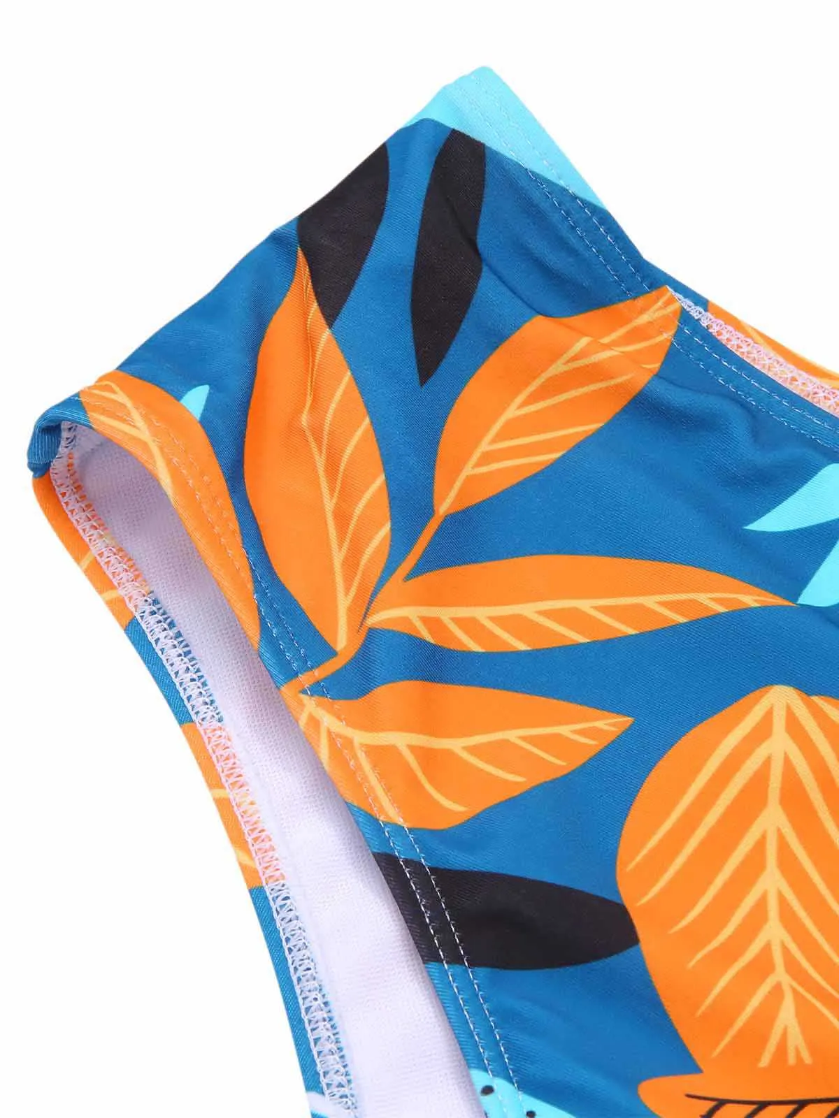 [Plus Size] 1940s Spaghetti Strap Print Swimsuit & Cover-Up