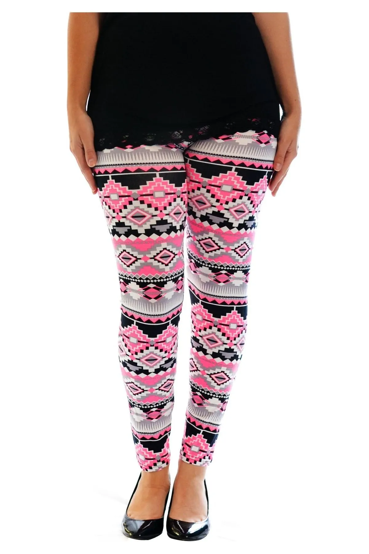 Plus Size Neon Aztec Leggings
