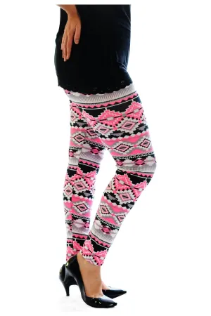 Plus Size Neon Aztec Leggings