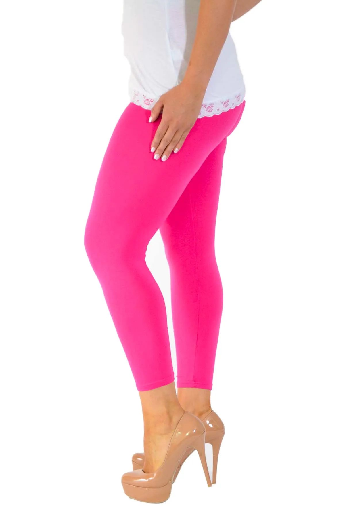 Plus Size Plain Long Leggings