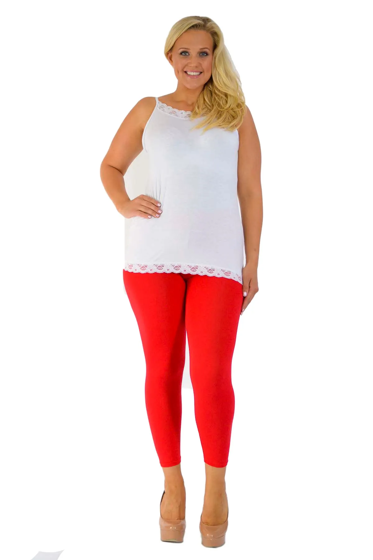 Plus Size Plain Long Leggings
