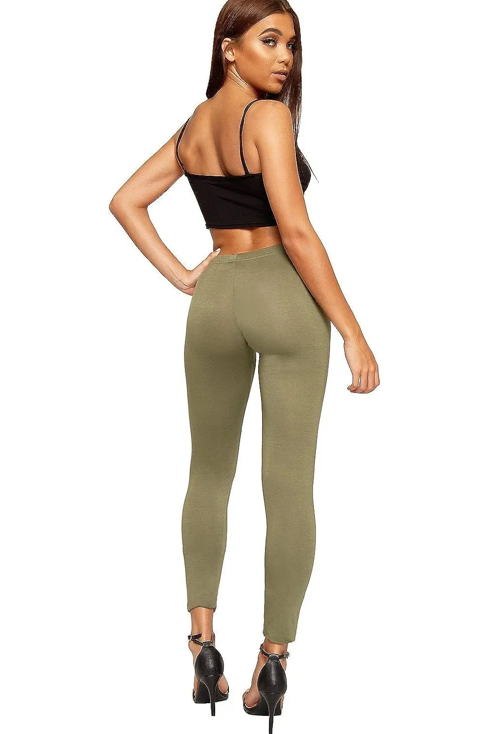 Plus Size Plain Long Leggings