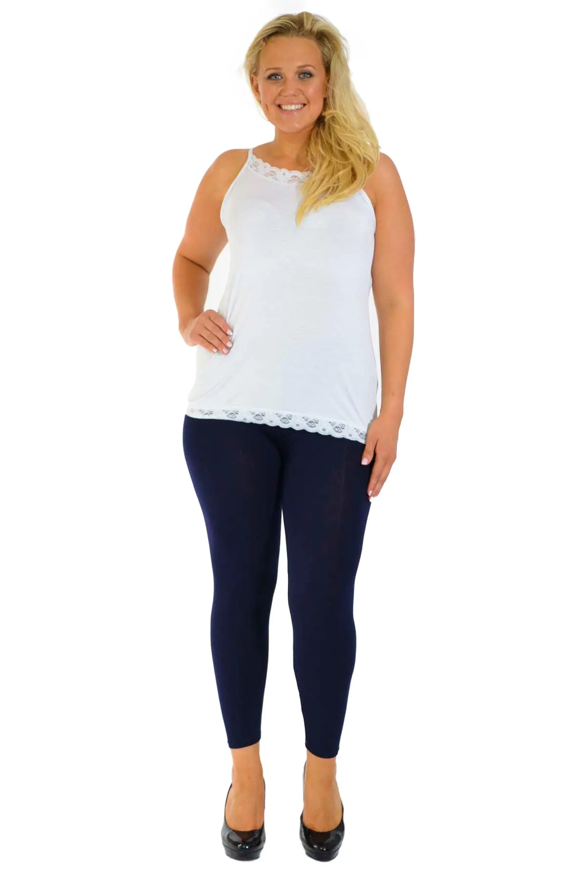 Plus Size Plain Long Leggings