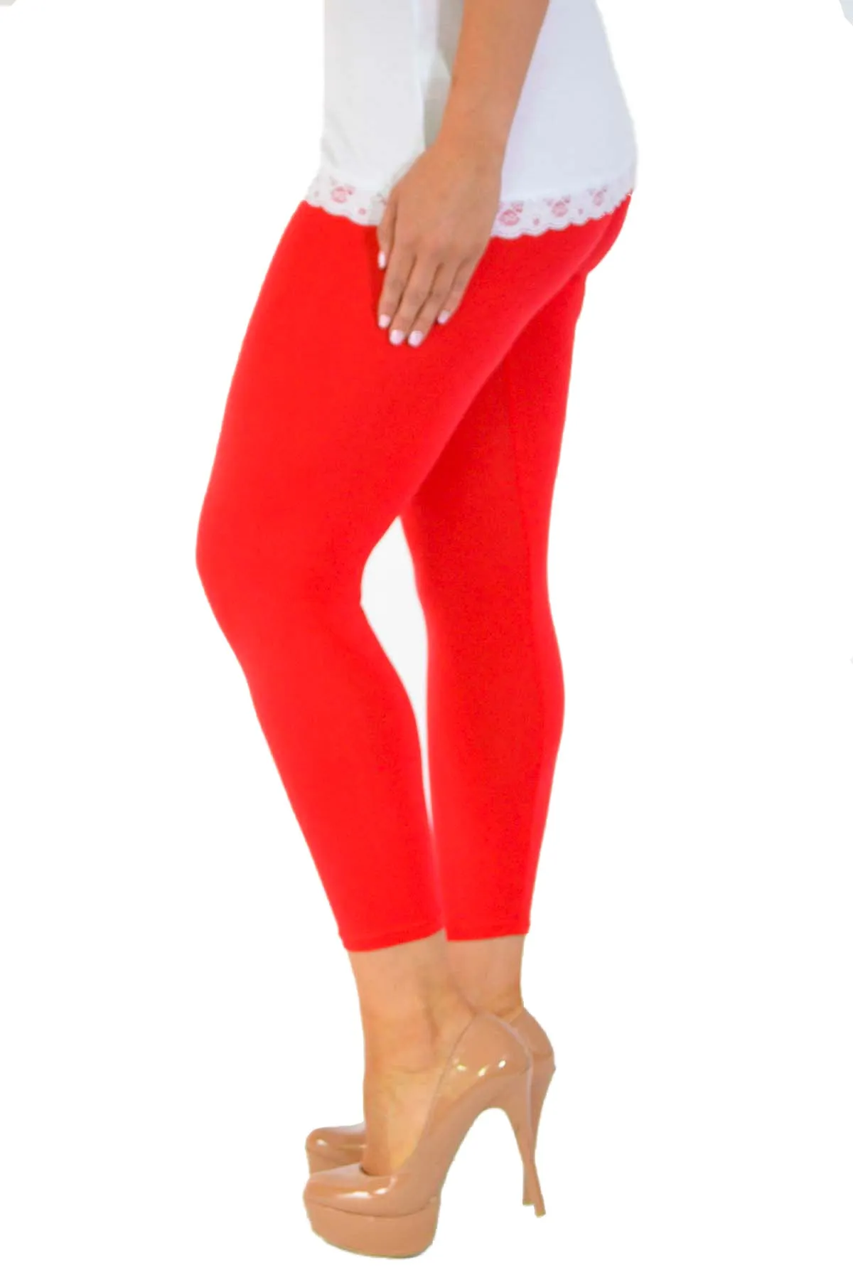Plus Size Plain Long Leggings