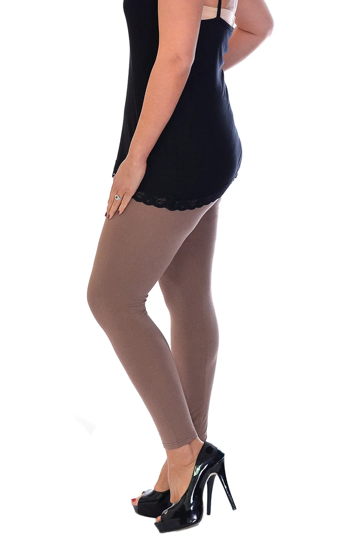 Plus Size Plain Long Leggings