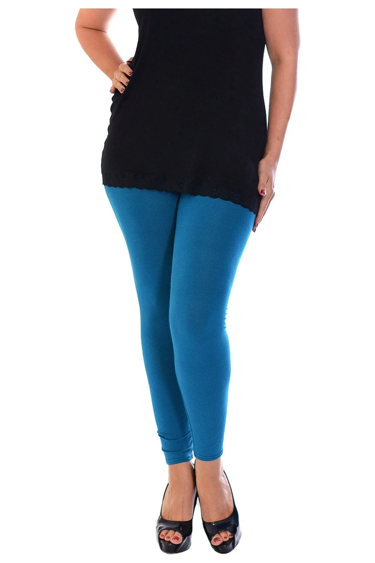 Plus Size Plain Long Leggings