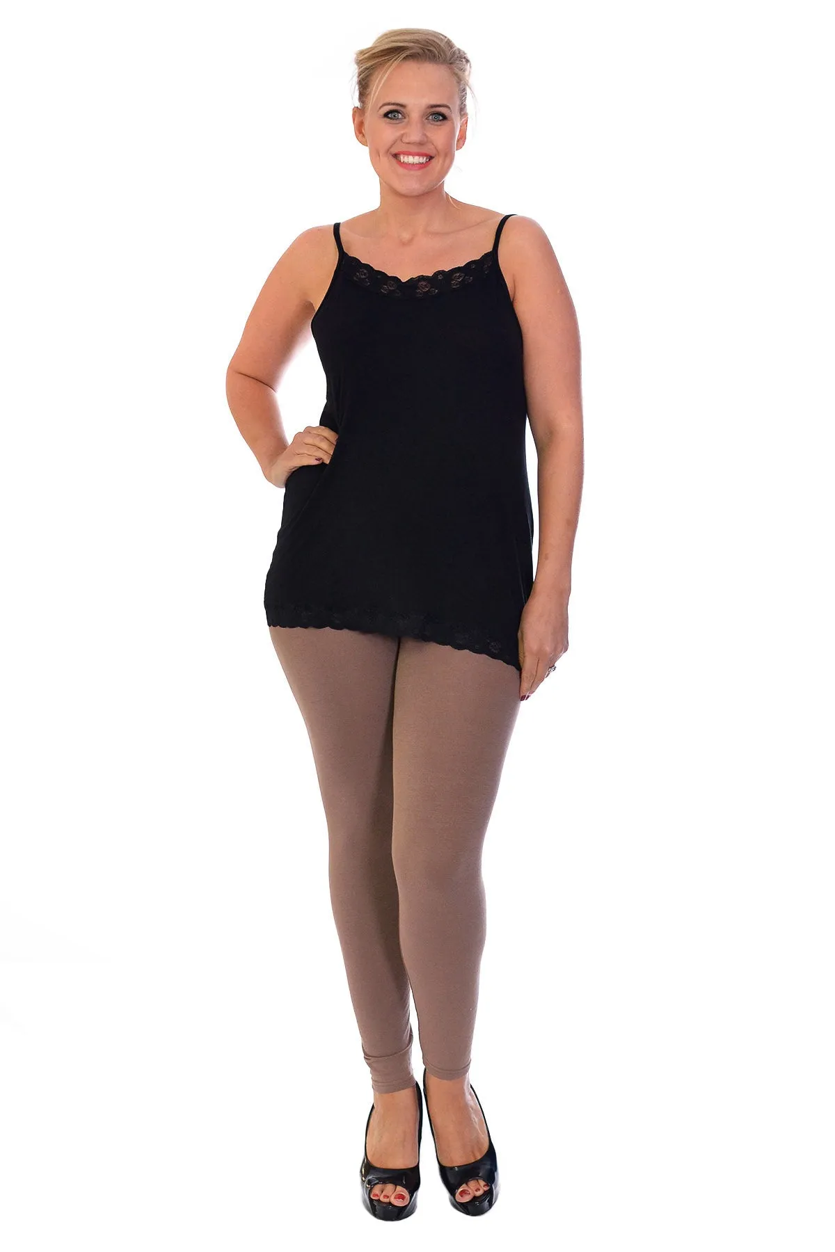 Plus Size Plain Long Leggings
