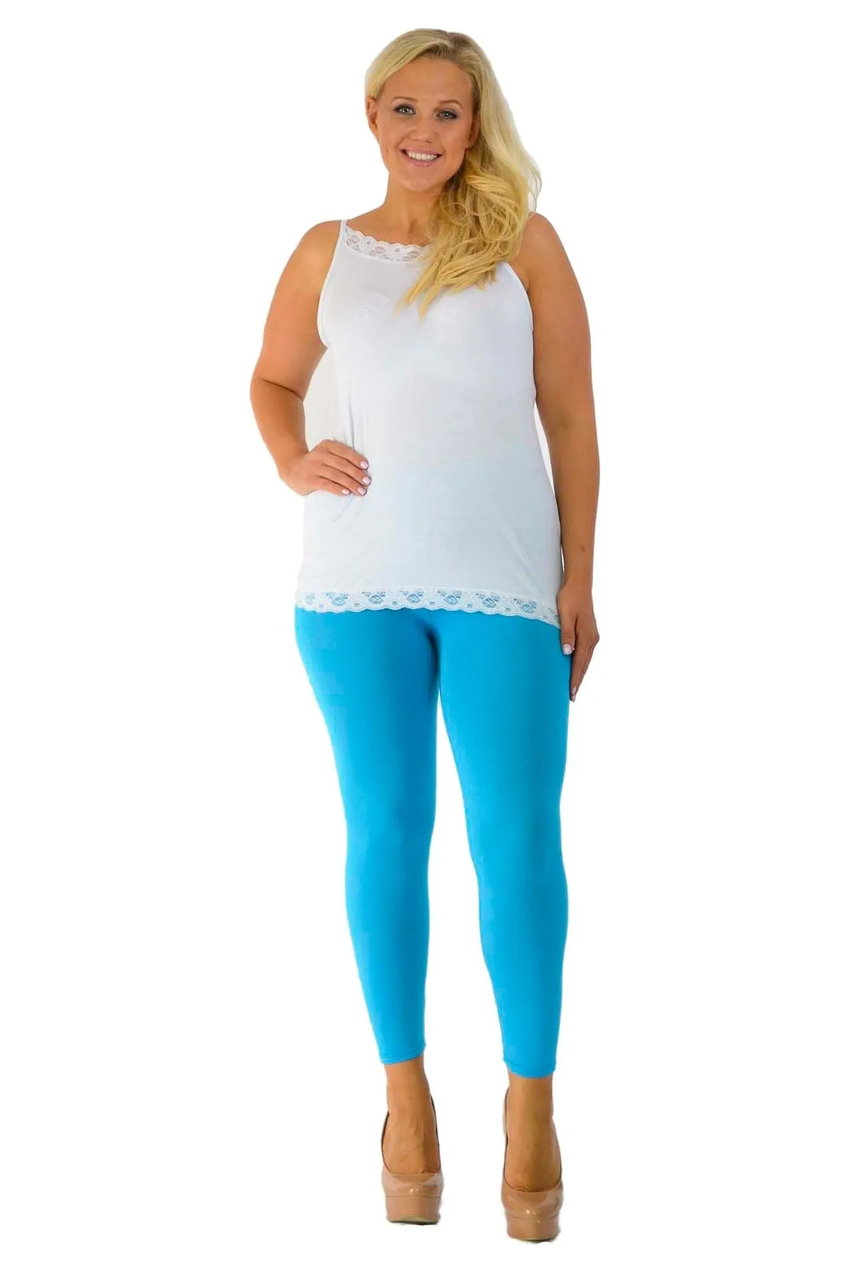 Plus Size Plain Long Leggings