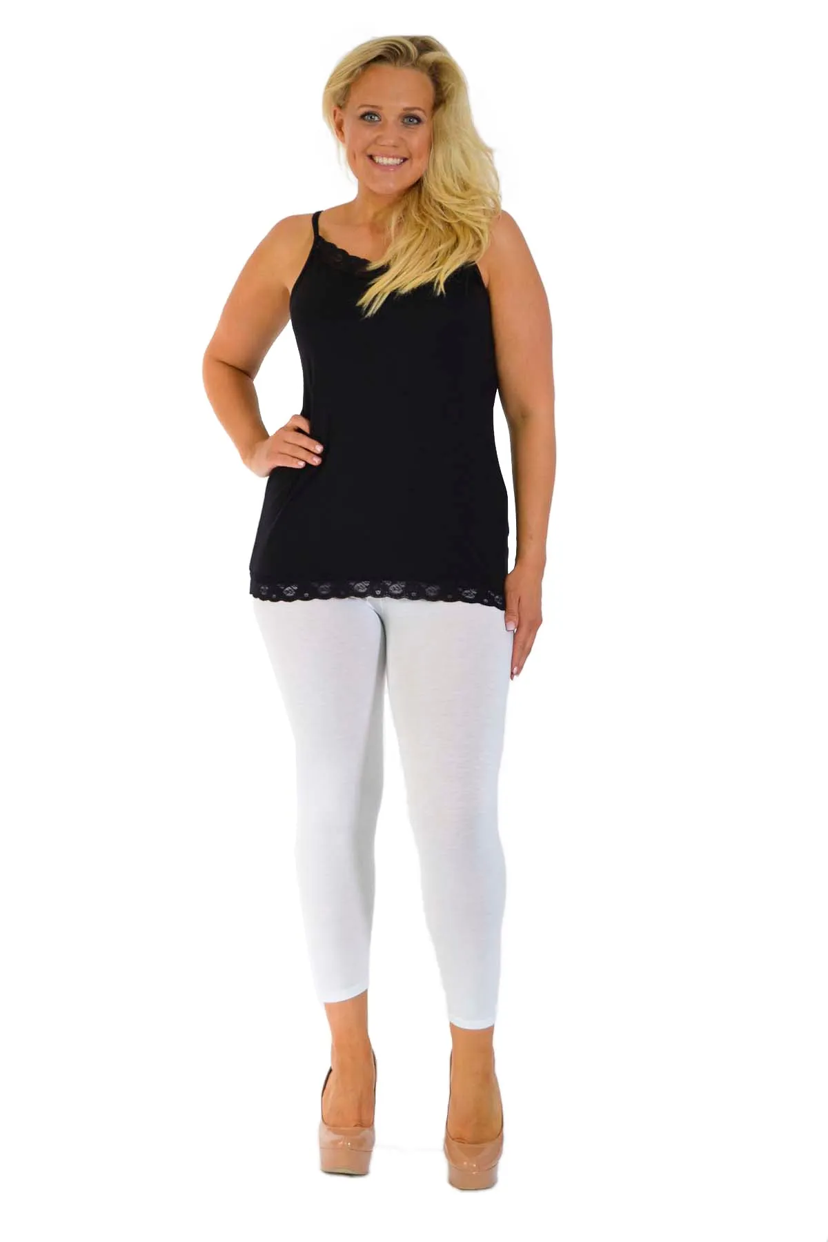 Plus Size Plain Long Leggings