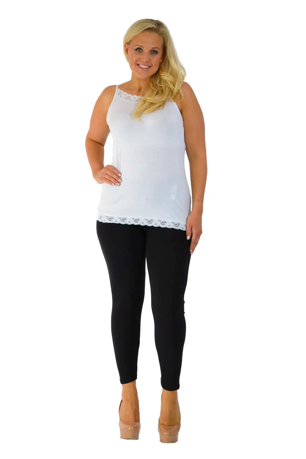 Plus Size Plain Long Leggings