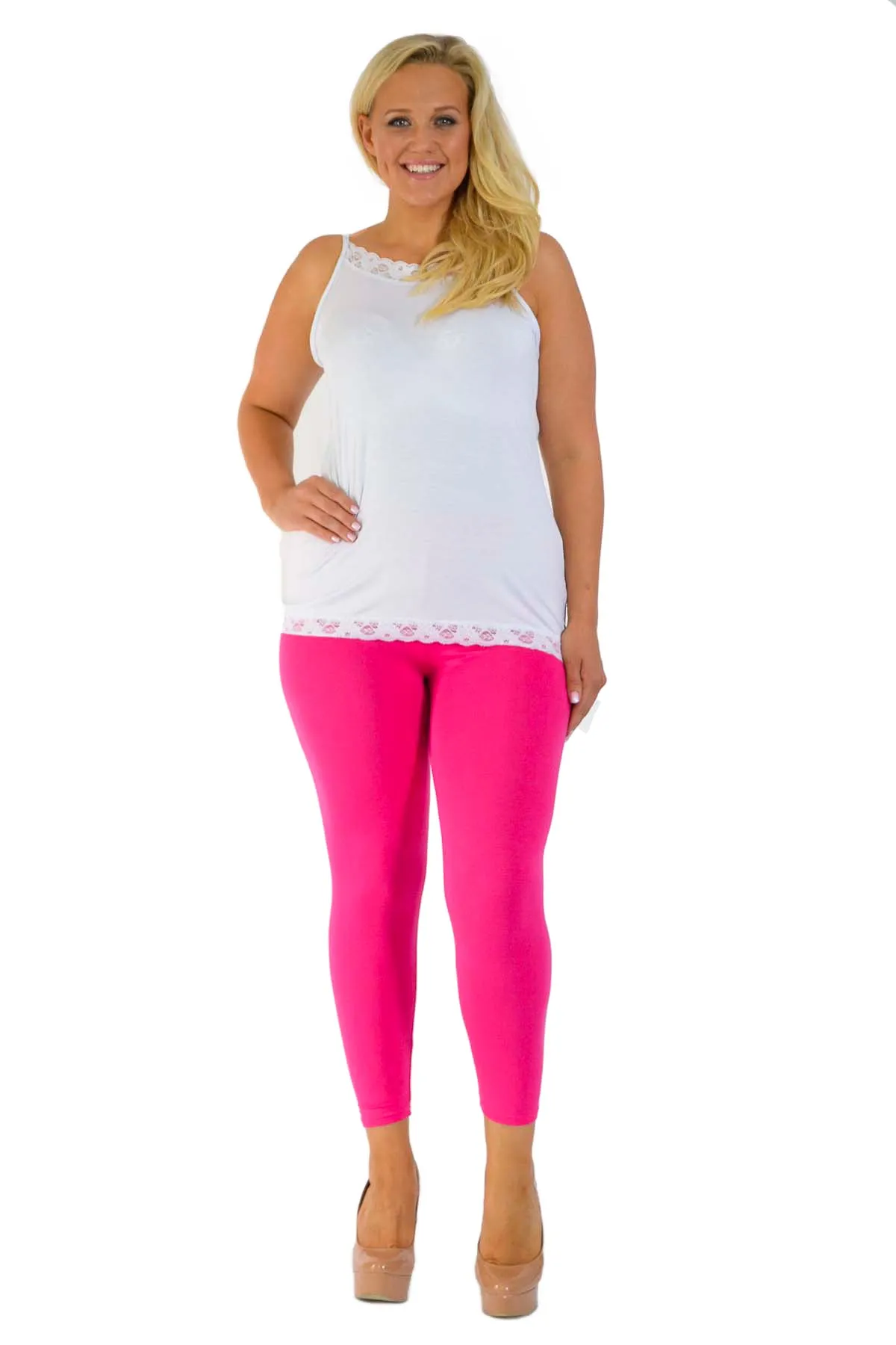 Plus Size Plain Long Leggings