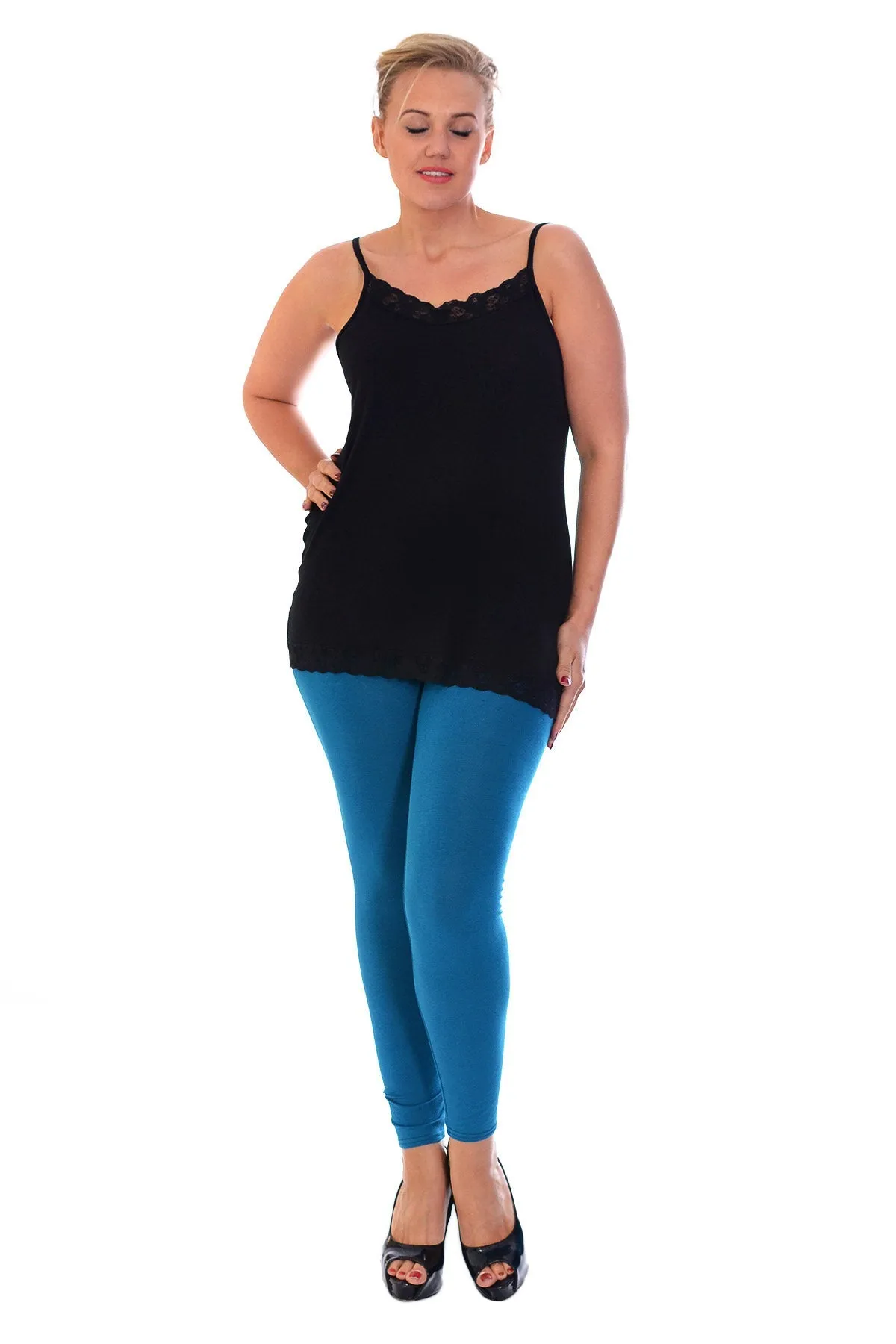 Plus Size Plain Long Leggings