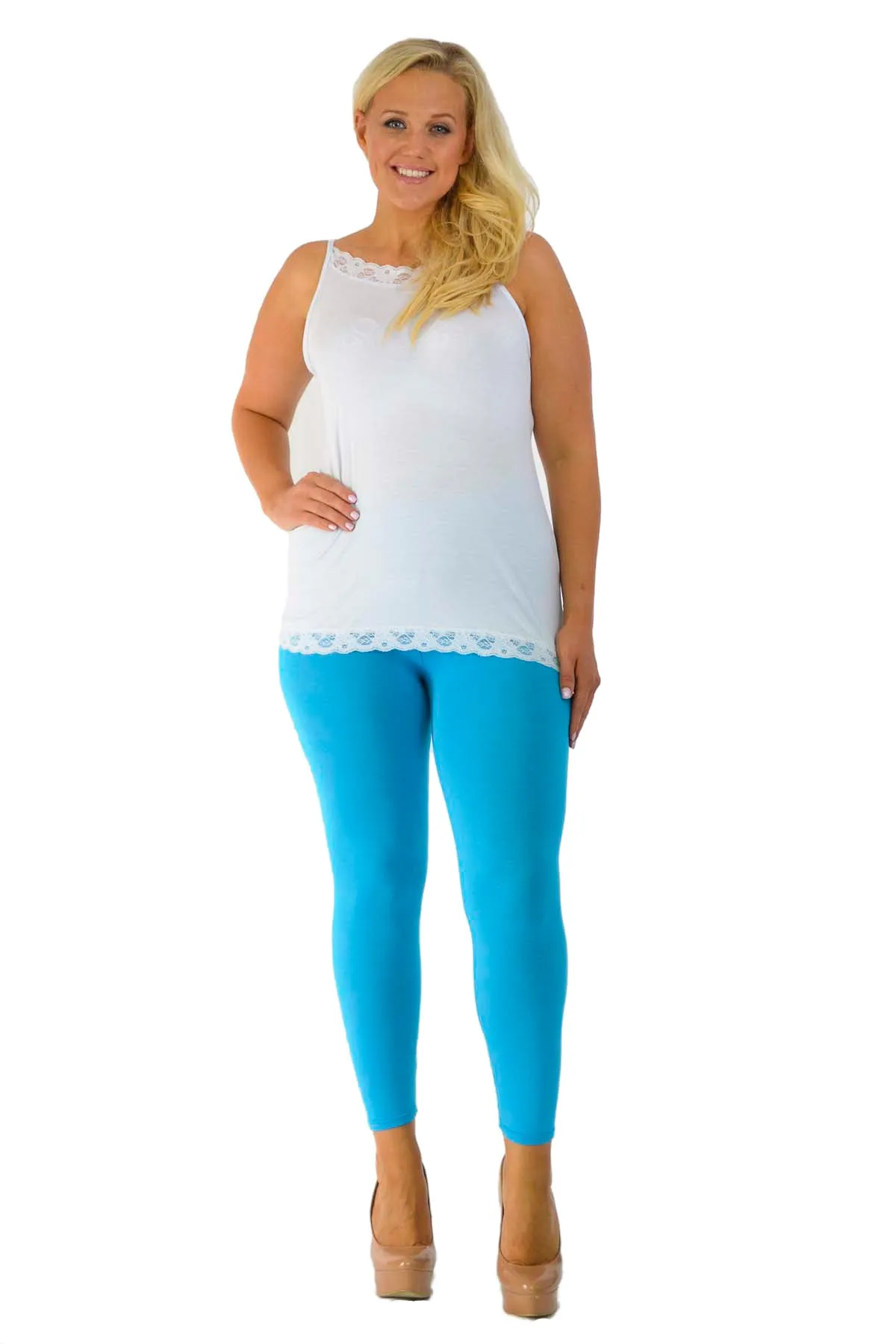 Plus Size Plain Long Leggings