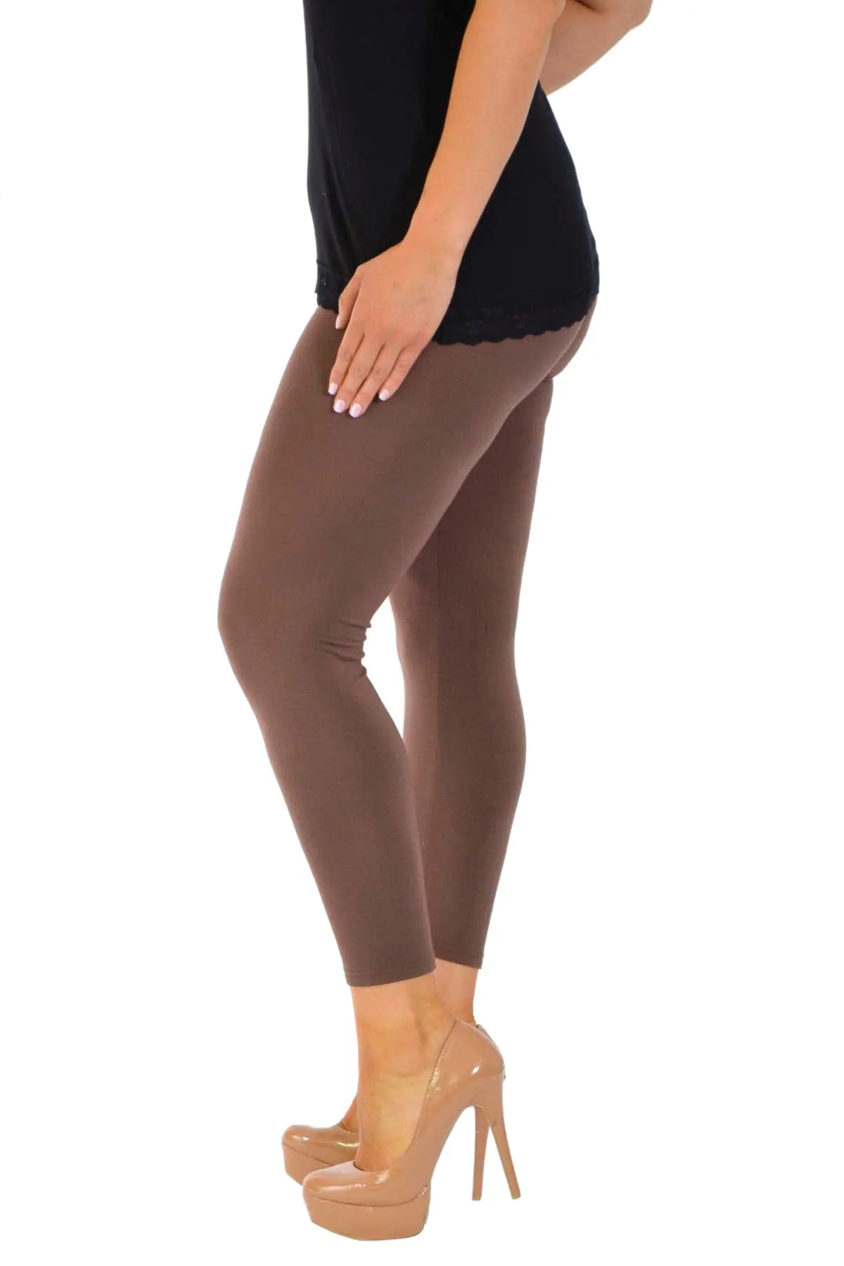Plus Size Plain Long Leggings