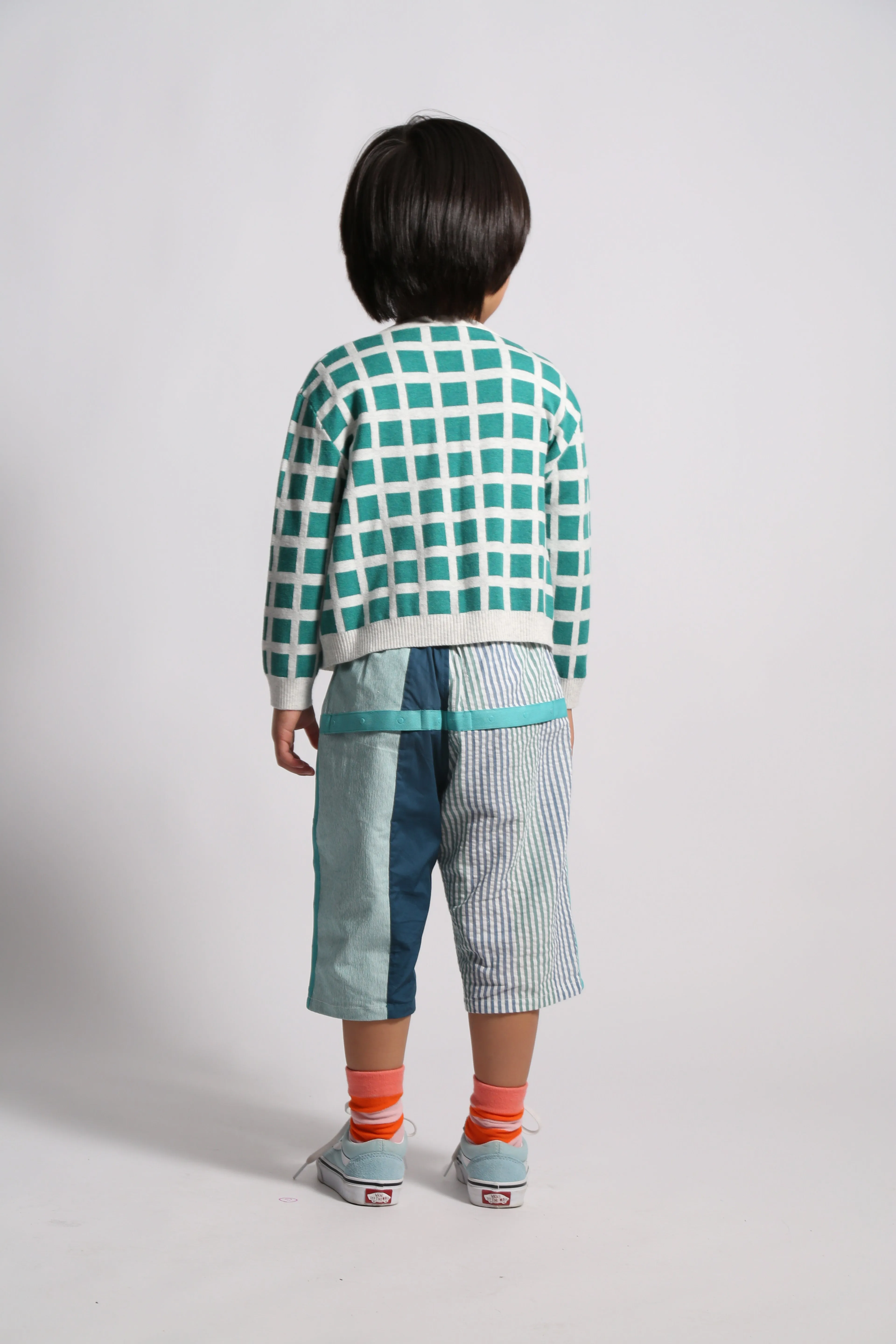 Polygon kelp checkered cardigan by Tia Cibani