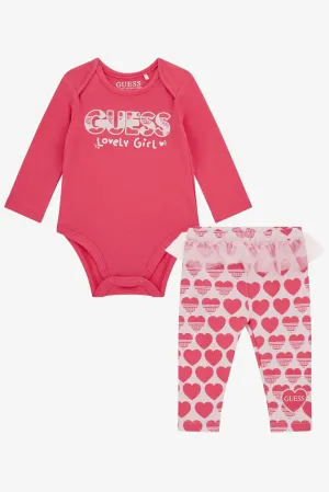 PREORDER "Eloise" Cerise Bodysuit & Tulle Heart Leggings