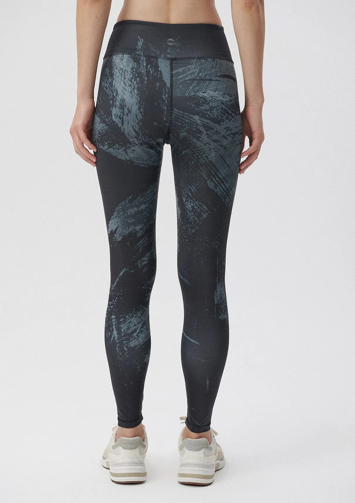 Printed Black Sports Tights