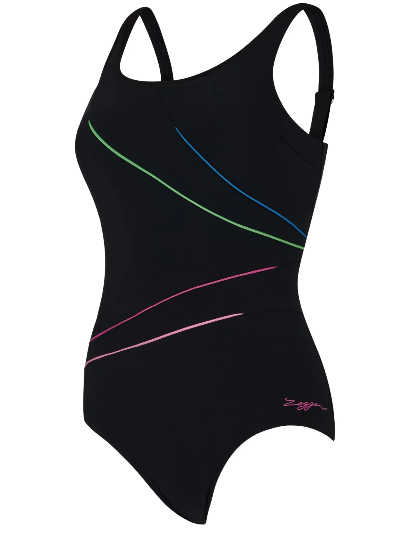 Prism Geo Adjustable Macmaster Scoopback Swimsuit - Black