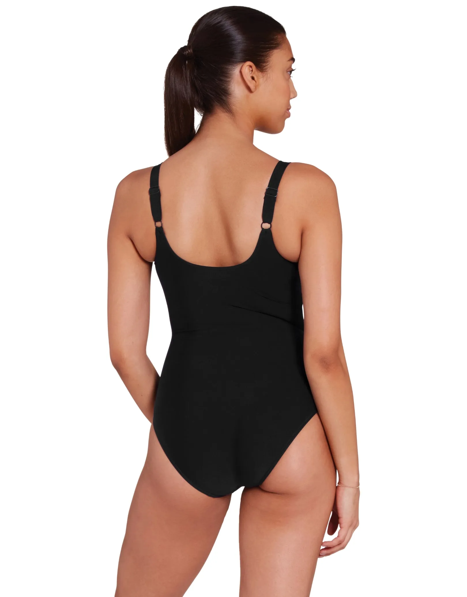 Prism Geo Adjustable Macmaster Scoopback Swimsuit - Black
