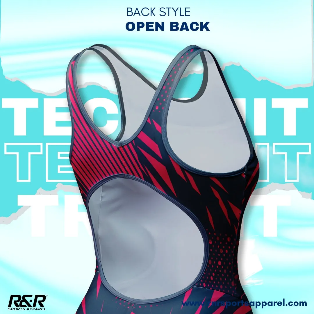 PrismFlow Women's Open Back Kneeskin Tech Suit Swimsuit