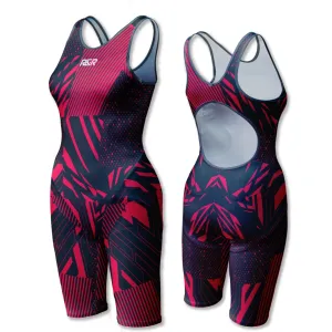PrismFlow Women's Open Back Kneeskin Tech Suit Swimsuit