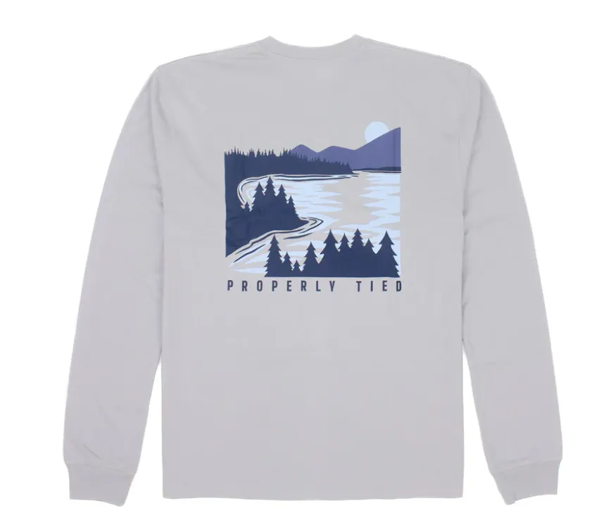 Properly Tied Men's Lakeside Long Sleeve - Ice Grey