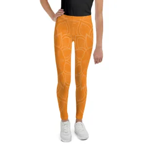 Pumpkin Orange Mandala Youth Leggings