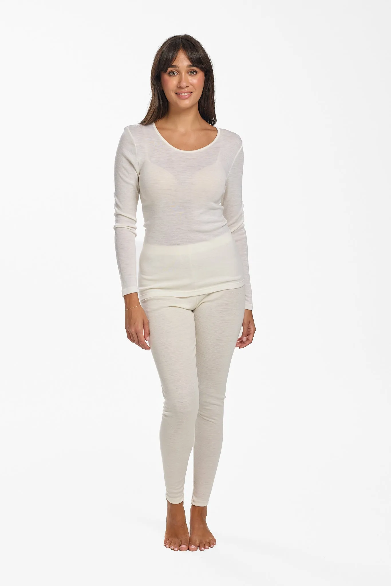 Pure Merino Wool 200gsm Long Sleeve  - Ivory