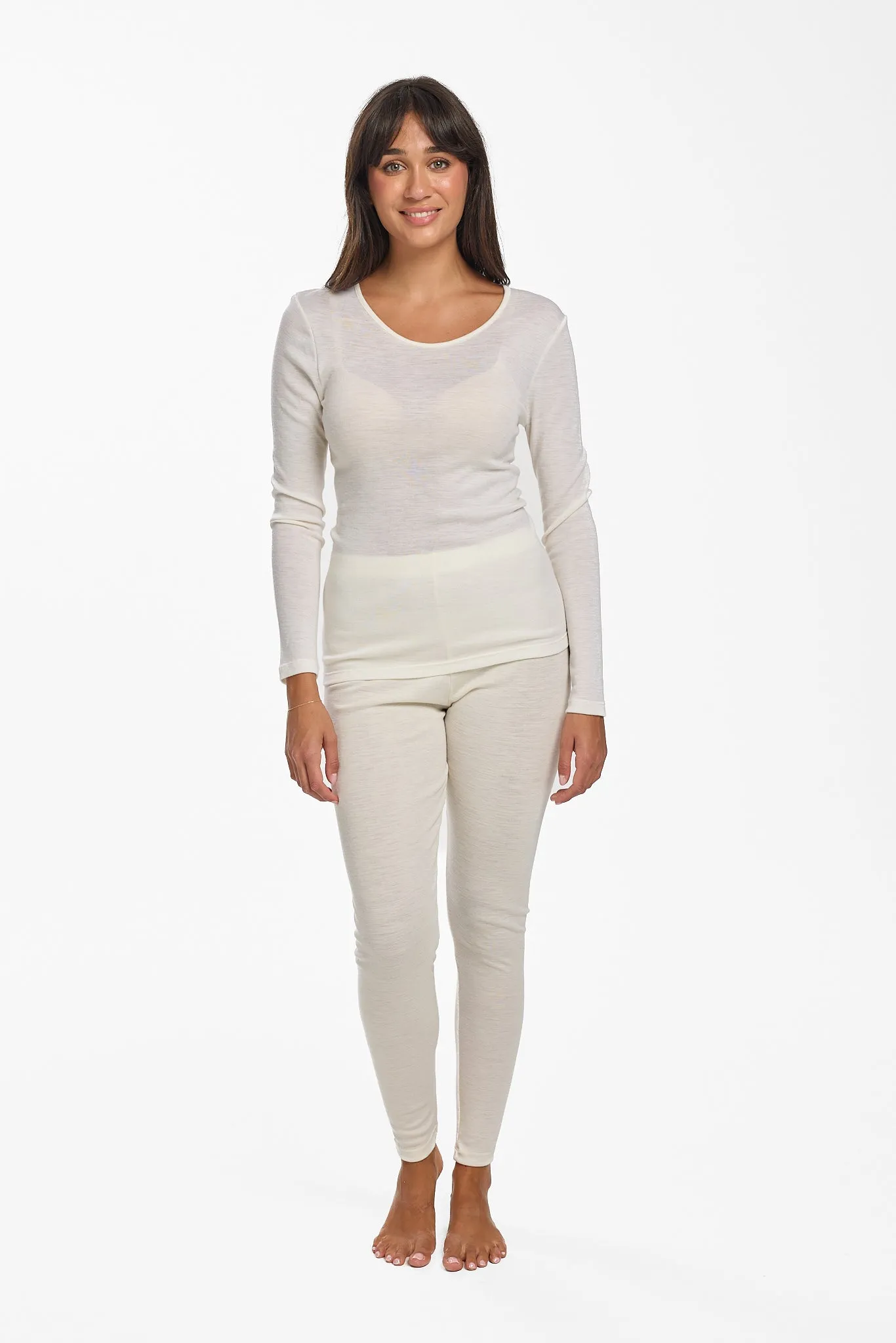 Pure Merino Wool 200gsm Long Sleeve  - Ivory