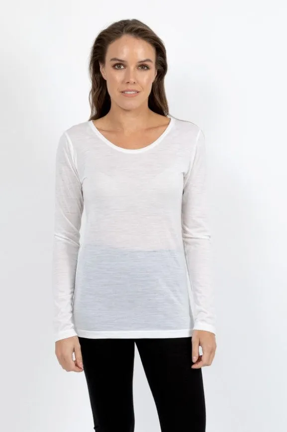 Pure Merino Wool 200gsm Long Sleeve  - Ivory