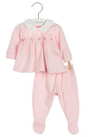 "Alara" Pink Embroidered Top & Leggings