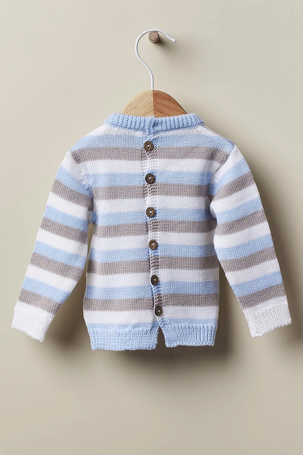 "Alberto" Blue Striped Knit Top & Leggings
