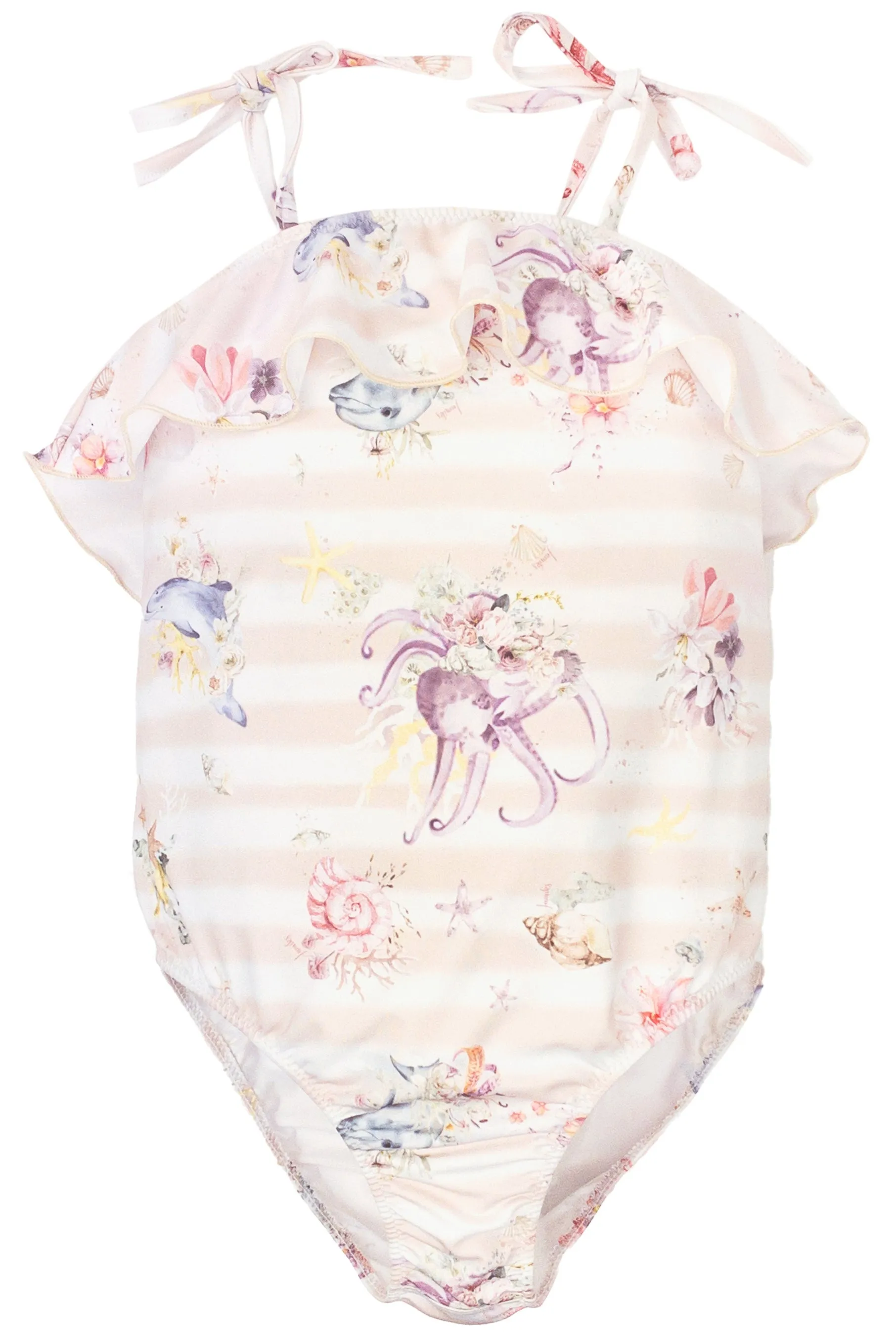 "Ella" Apricot Ocean Print Swimsuit