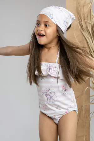 "Ella" Apricot Ocean Print Swimsuit