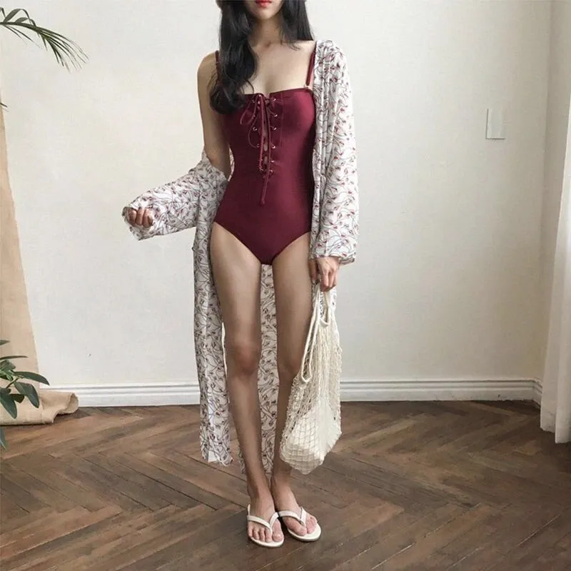 "VINTAGE SEXY STRAPPY" SWIMSUIT K042904