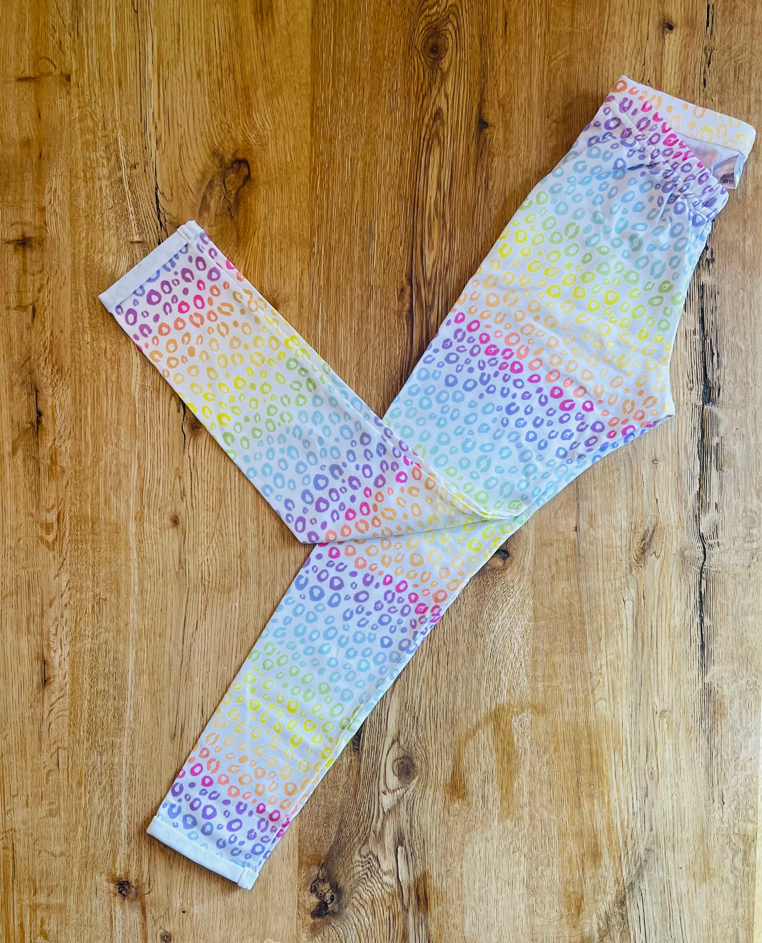 Rainbow Leopard Leggings - Age 9