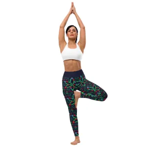 Retro Floral Pattern Yoga Leggings