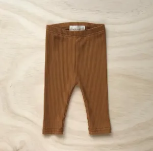 Ribbed Cotton Leggings - Mustard