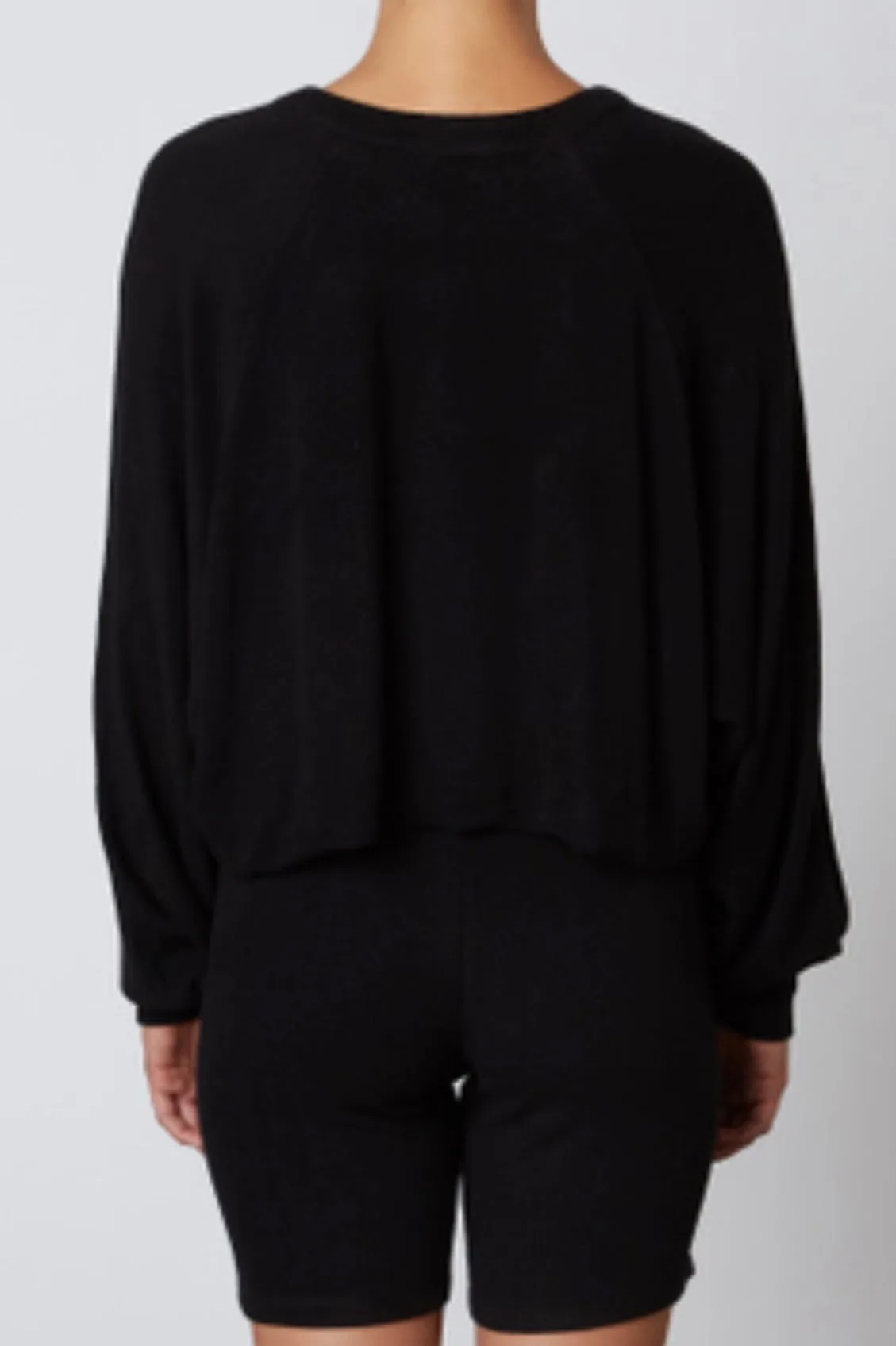 Ribbed Raglan Sleeve Crop Top