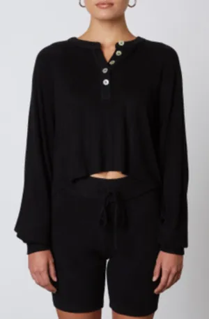 Ribbed Raglan Sleeve Crop Top