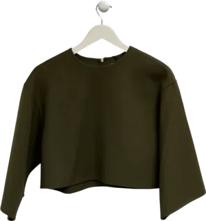 River Island Green Premium Wool Blend Crop Top UK 8