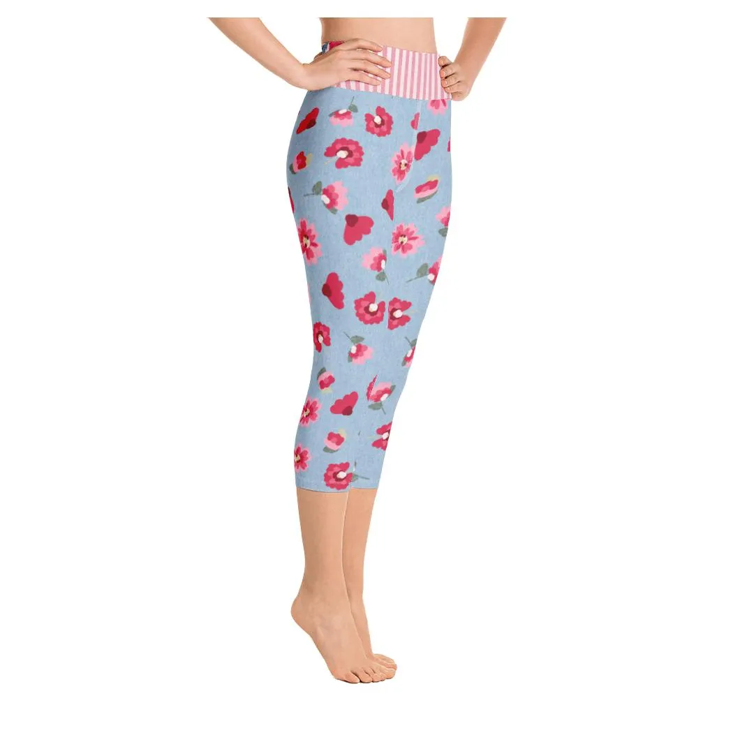 Rose Bloom Yoga Capris