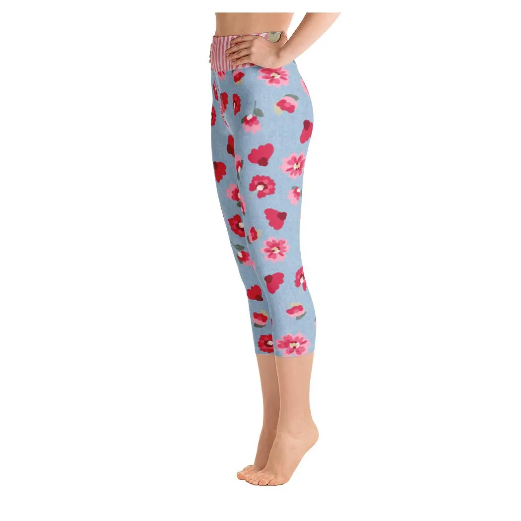 Rose Bloom Yoga Capris