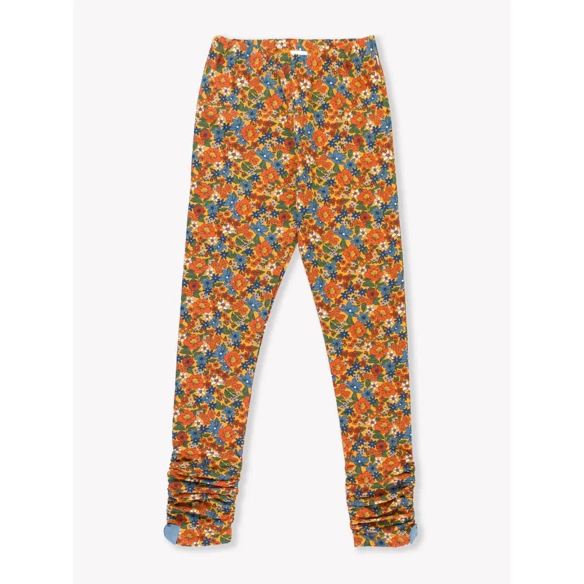 RuffleButts Golden Harvest Ruched Bow Leggings
