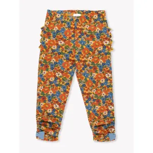 RuffleButts Golden Harvest Ruched Bow Leggings