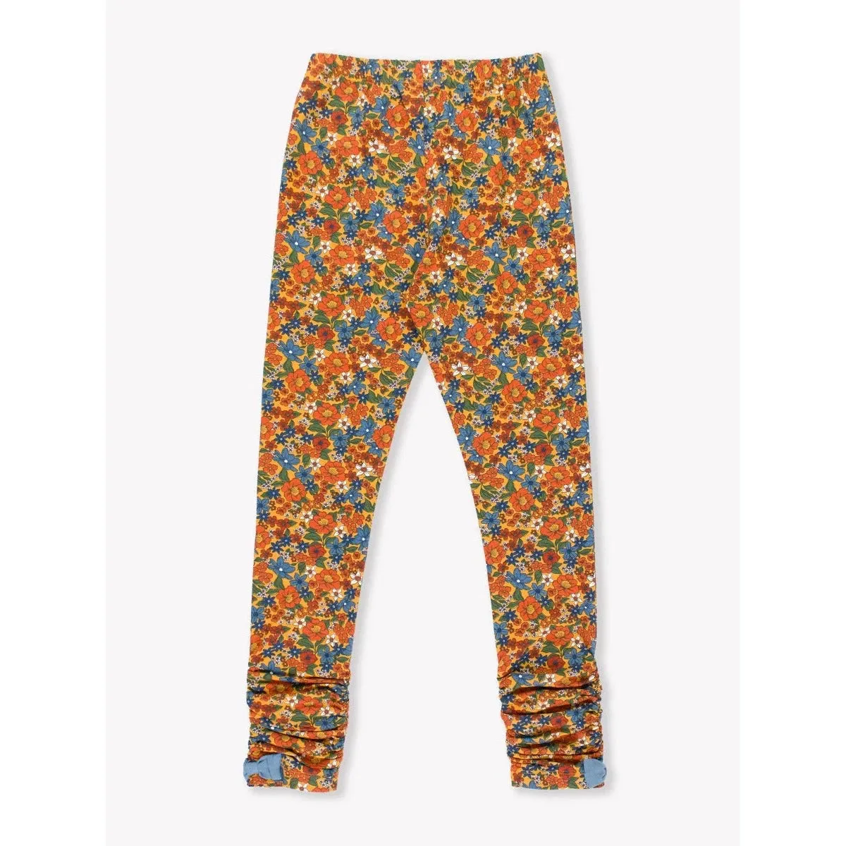 RuffleButts Golden Harvest Ruched Bow Leggings