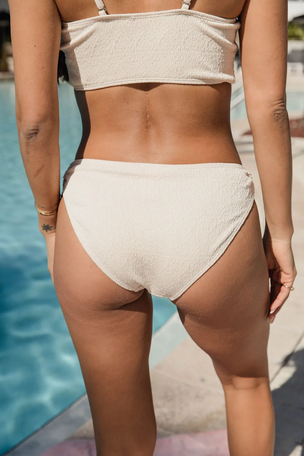 Salt And Stone Oatmeal Textured O-Ring Low Waisted Bikini Bottoms SALE