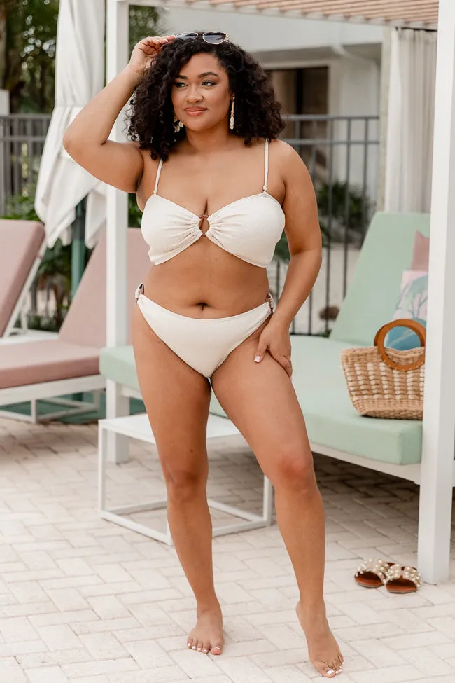 Salt And Stone Oatmeal Textured O-Ring Low Waisted Bikini Bottoms SALE