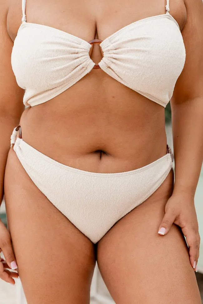 Salt And Stone Oatmeal Textured O-Ring Low Waisted Bikini Bottoms SALE