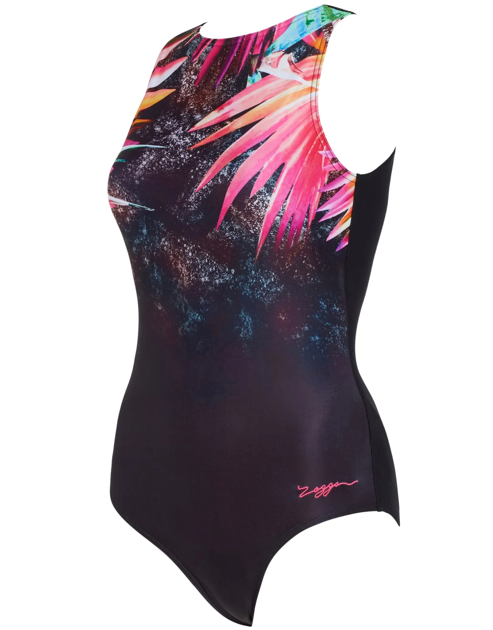 Savannah High Front Swimsuit - Black/Pink